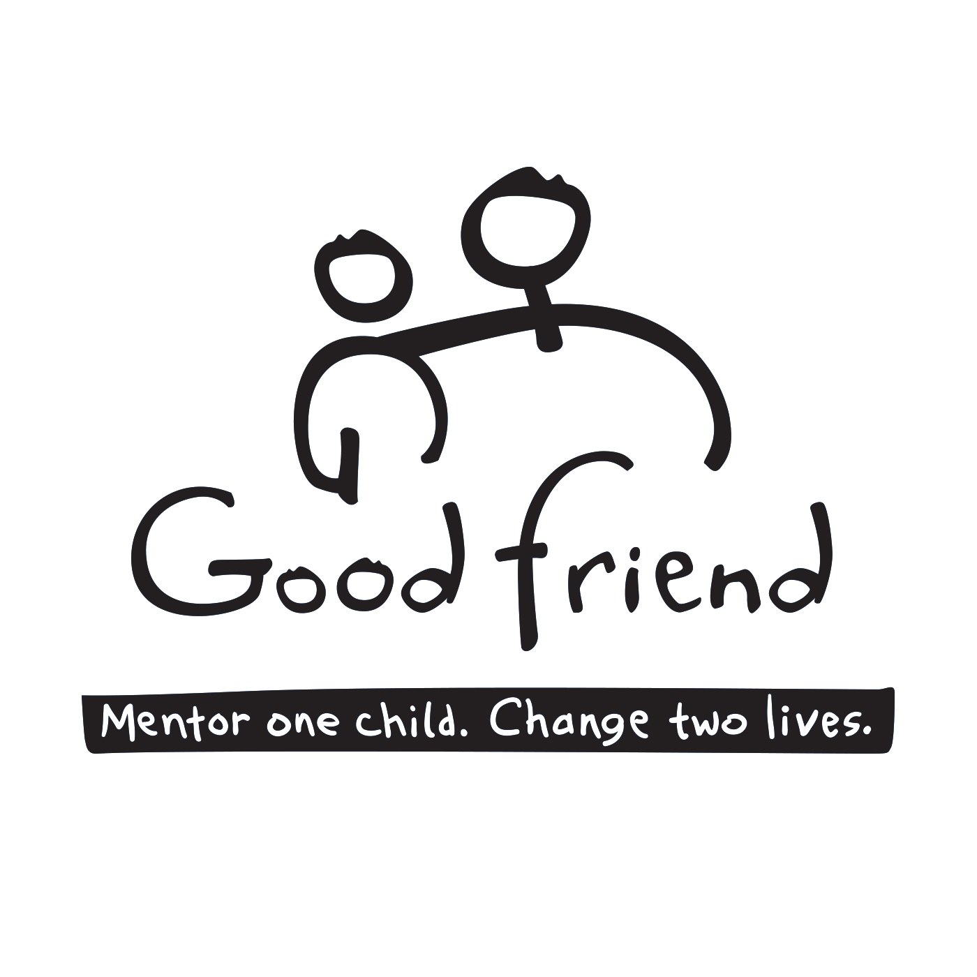 Good Friend logo — black and white