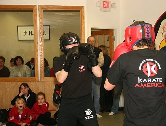 Karate America — sparring at the dojo