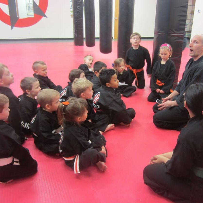 Karate America — students at the dojo