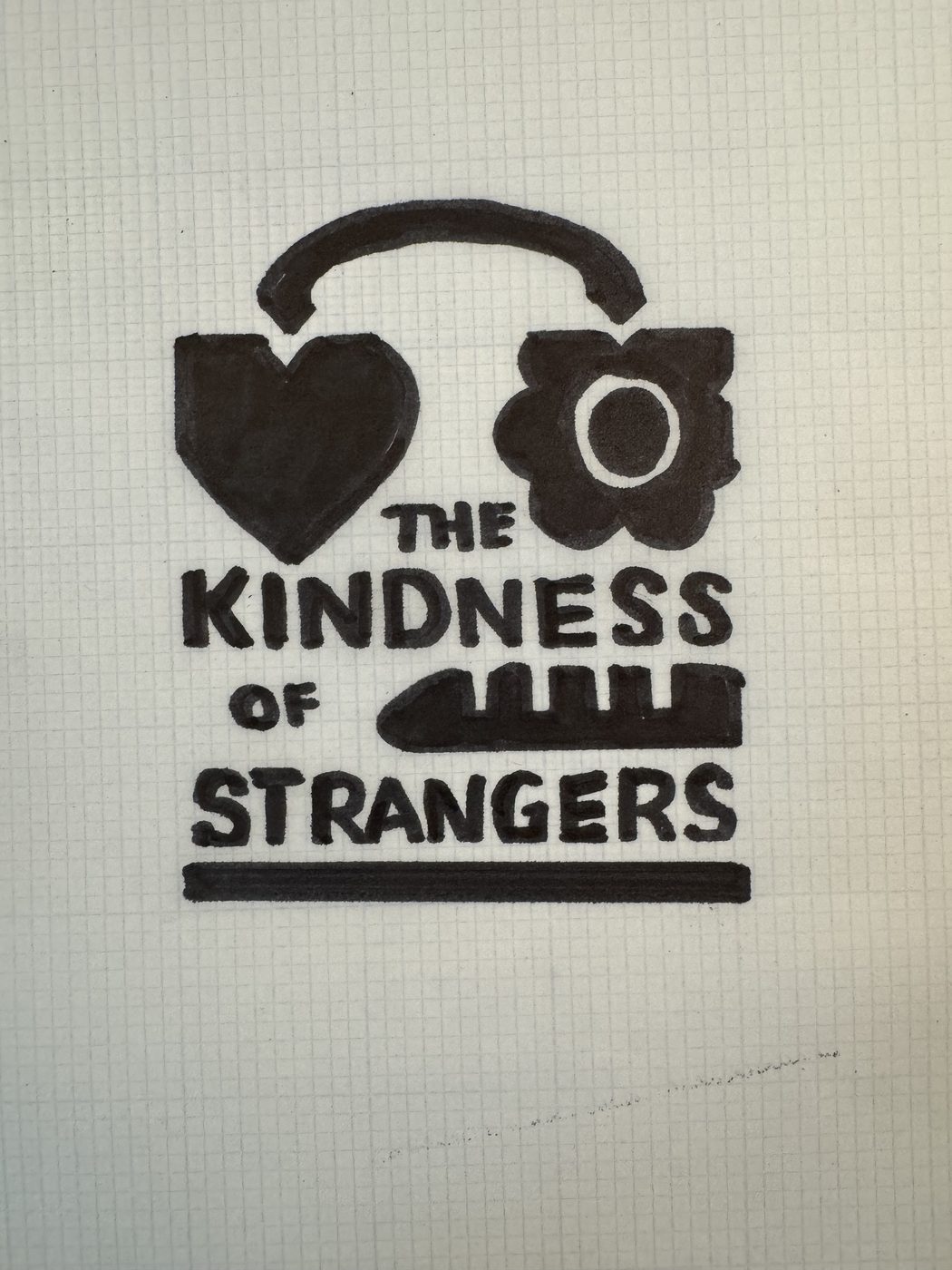 Kindness of Strangers logo — refined sketch