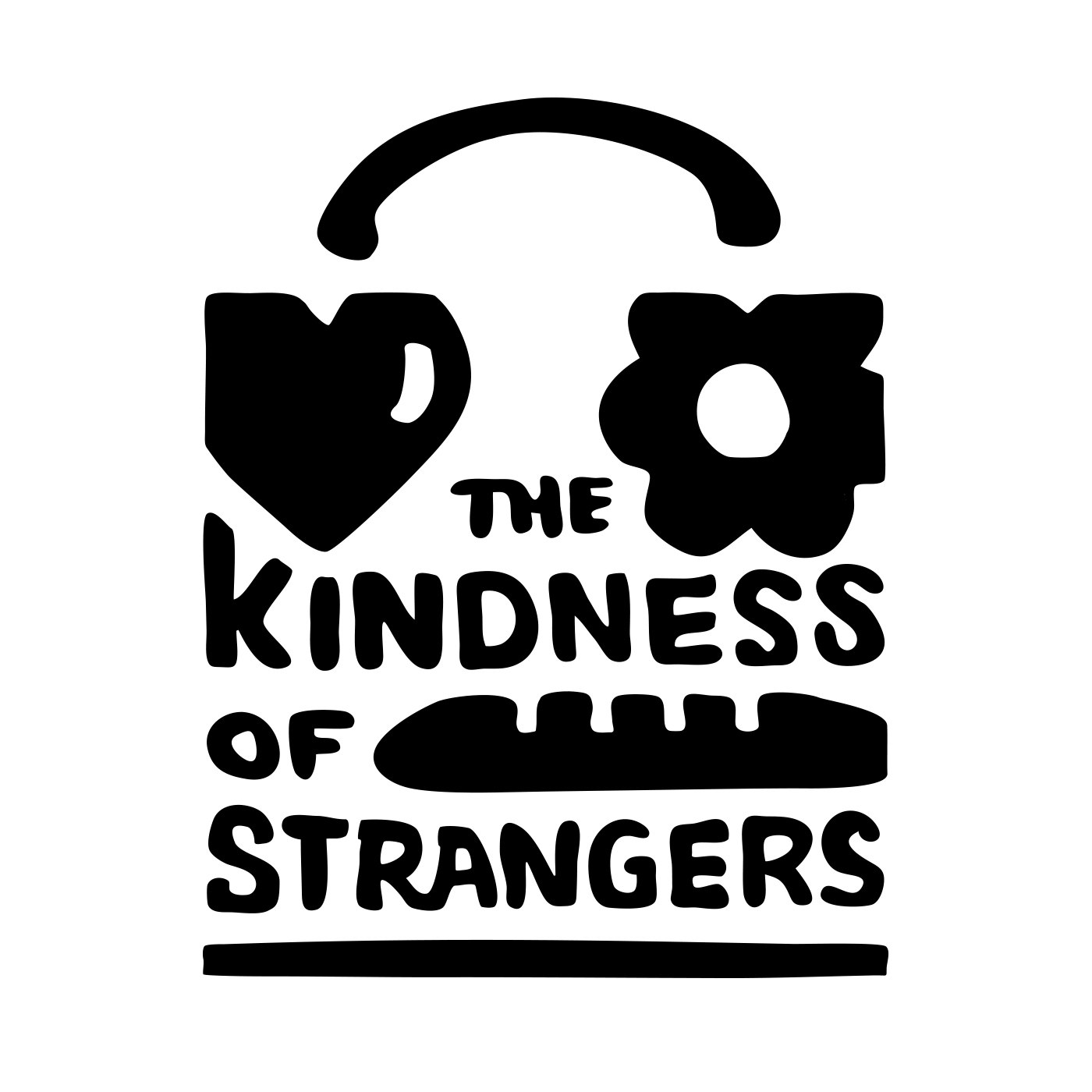 Kindness of Strangers logo — black and white