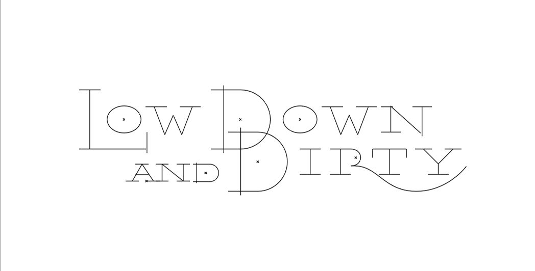 Low Down and Dirty logo — stroke outline stage